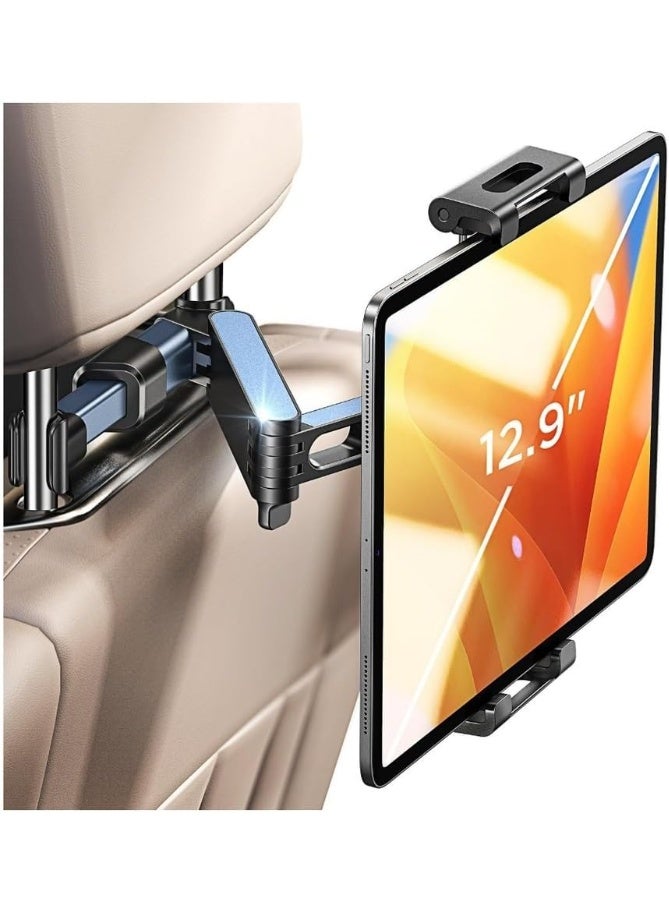 7MD Car Backseat Tablet Holder, Adjustable Headrest Mount for 4 to 11 Inch Tablets, Universal iPad and Android Stand, 360 Degree Rotation, Strong Grip, Travel Entertainment Accessory - Image 1