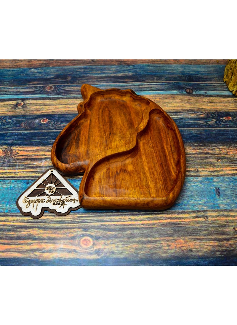 Egypt Antiques A plate of food or entertainment for children in the form of a unicorn, hand-made wood, 100% natural colors, treated with olive oil  - Image 2