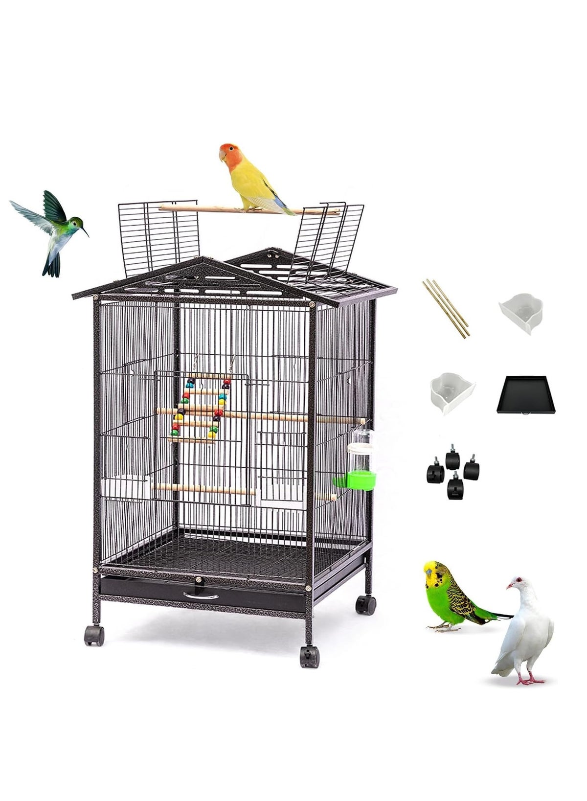 Picture of Rightsure Bird Cage, 34-inch Play Open Top Medium Small Bird Cage ...