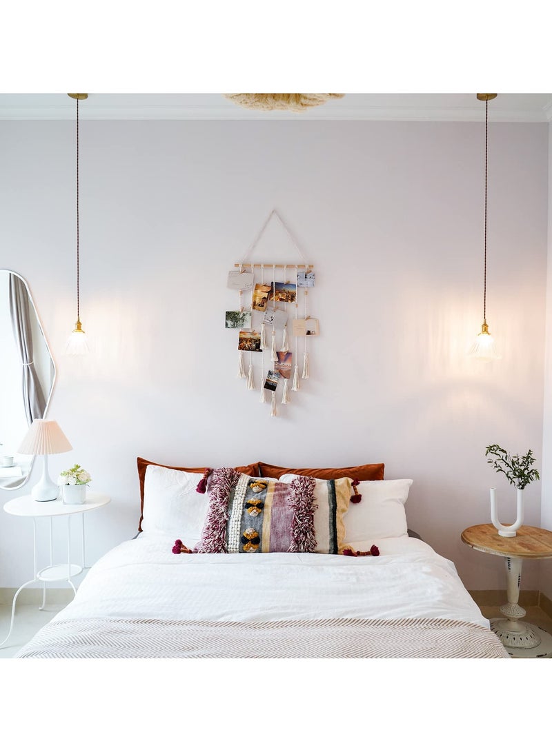 SYOSI Hanging Photo Display Wall Decor, Photo Display, Pictures Cards Frame Holder Wall Art Hanger for Birthday Party Room Bedroom Dorm,  for Hanging Photos, Prints and Artwork (Beige) - Image 4