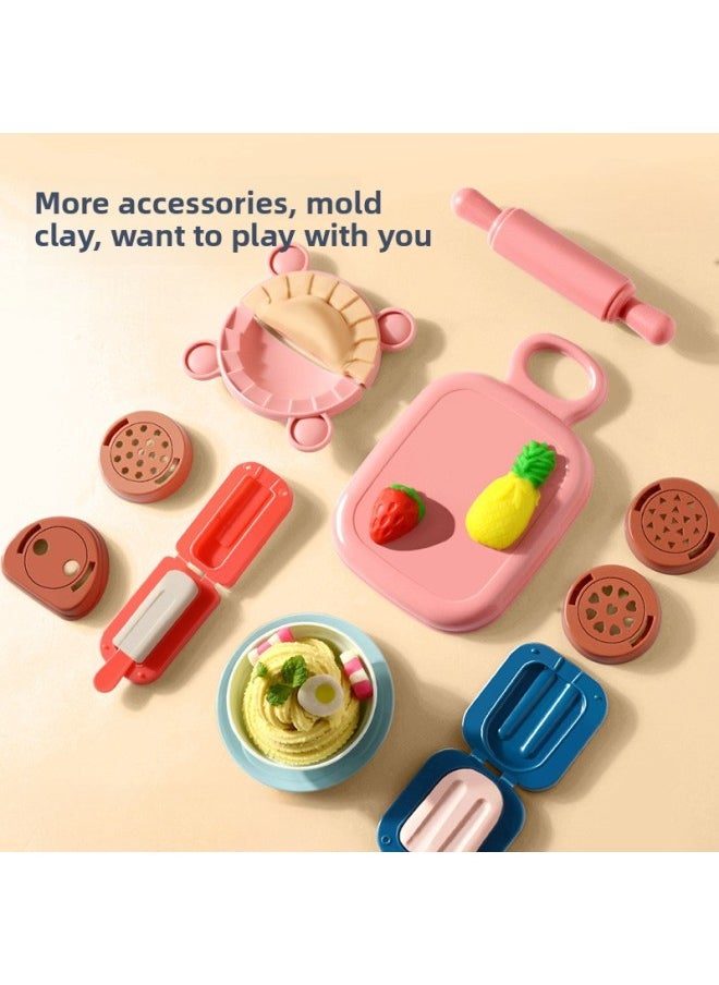 Generic - Children's Toy Ice Cream Piglet Model Children's Clay Colored Mud Dough Pressing Machine Plasticine Children's Noodle Machine-Color:[basic Pack] Fun Noodle Maker 19-piece Set C - Image 1
