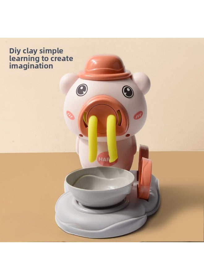Generic - Children's Toy Ice Cream Piglet Model Children's Clay Colored Mud Dough Pressing Machine Plasticine Children's Noodle Machine-Color:[basic Pack] Fun Noodle Maker 19-piece Set C - Image 1