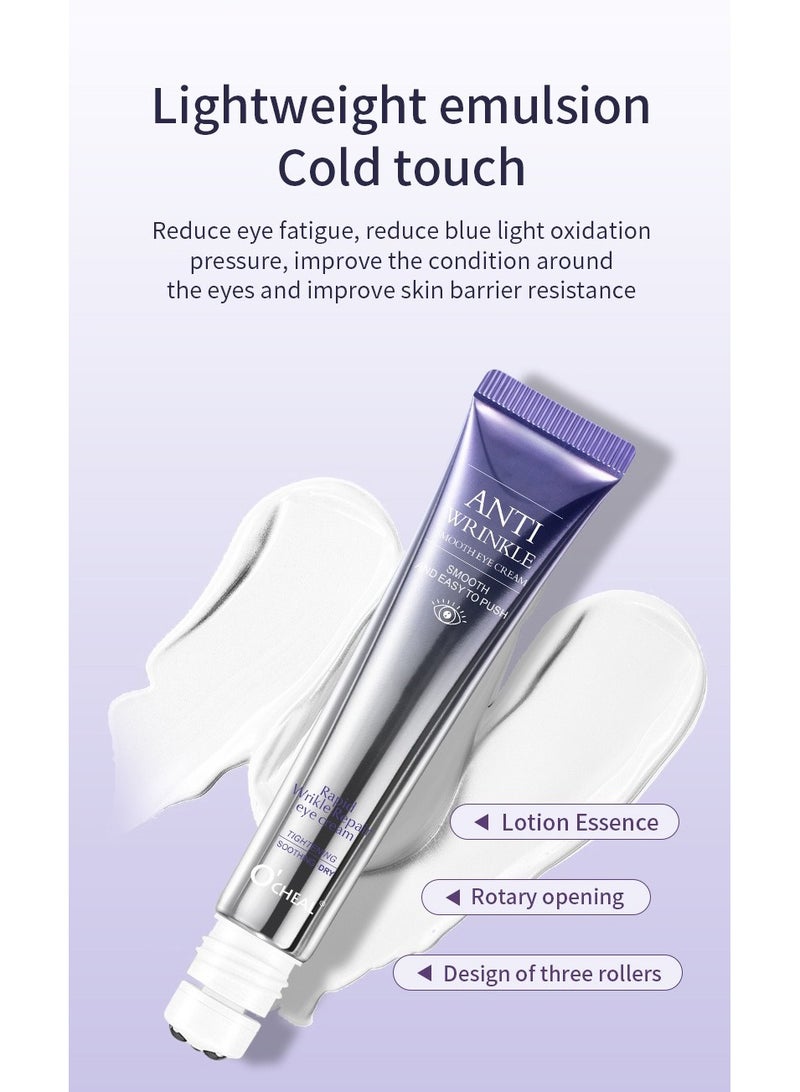 OCHEAL Retinol Massage Smooth Eye Cream, Smooth  And Easy To Push Eye Cream Anti Aging, Retinol Eye Cream for Dark Circles and Puffiness, Eye Cream for Wrinkles with Massage Roller Ball, Reduce Fine Lines and Under Eye Bags 20g - Image 3
