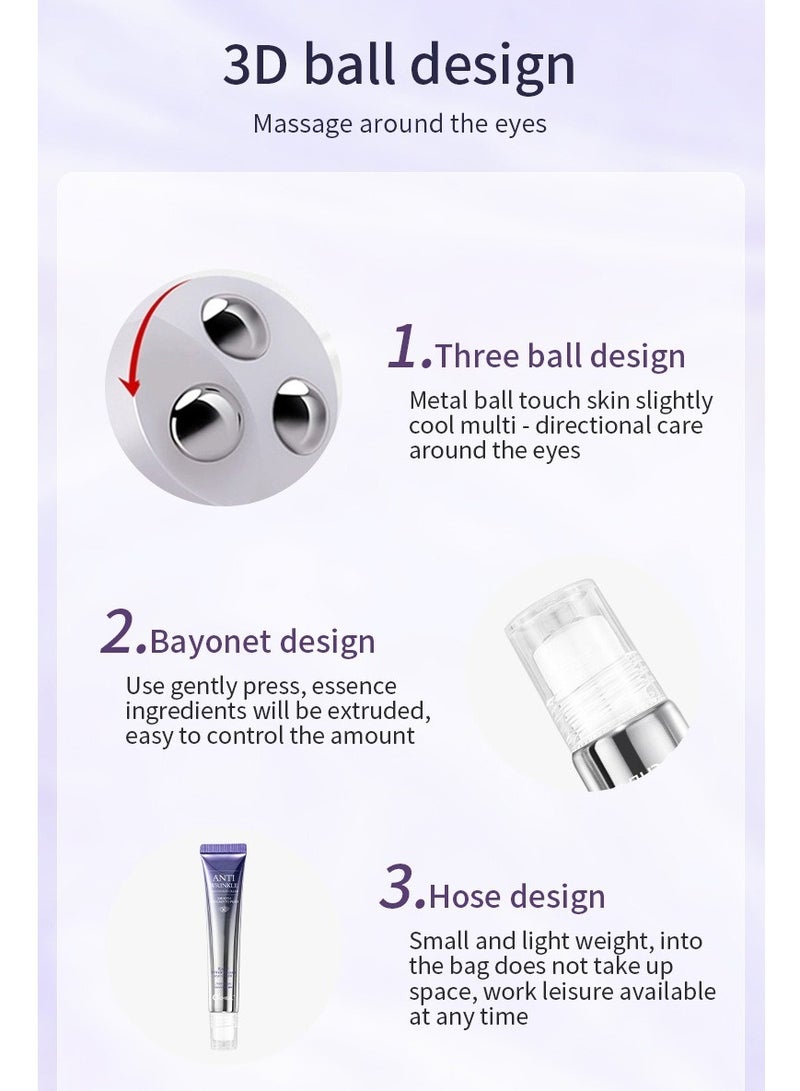 OCHEAL Retinol Massage Smooth Eye Cream, Smooth  And Easy To Push Eye Cream Anti Aging, Retinol Eye Cream for Dark Circles and Puffiness, Eye Cream for Wrinkles with Massage Roller Ball, Reduce Fine Lines and Under Eye Bags 20g - Image 4