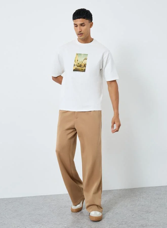 Styli Men Oversized Graphic Print T-Shirt