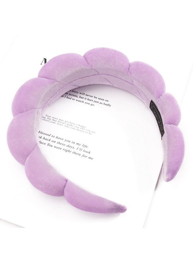 Ayesha Spa Headband For Women Sponge Headband For Washing Face Clouds Soft Hairband Makeup Headbands For Women Girls Shower Makeup Skincare (Purple) - Image 3