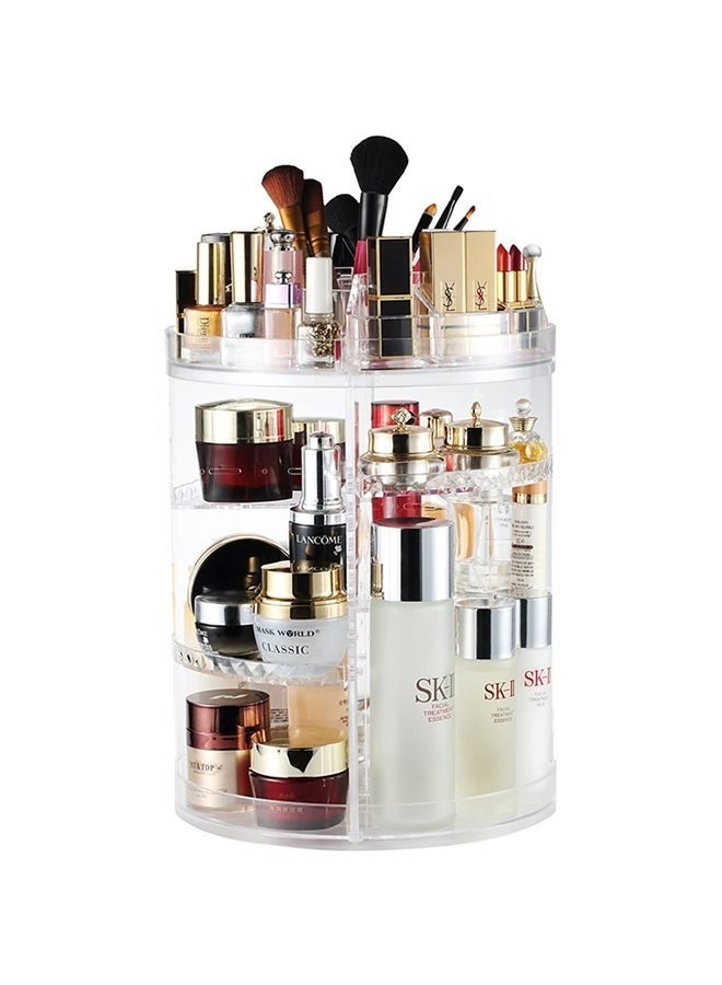 Makeup Organizer 360° Rotating Adjustable Cosmetic Storage – Large Capacity Clear Acrylic Cosmetic Display Shelf for Vanity and Dresser - Image 1