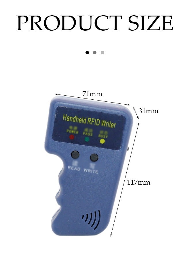 DUNISO Handheld RFID 125KHz ID card copier, portable copier, writer, copier，with 6 writable tags and 6 writable cards  - Image 2