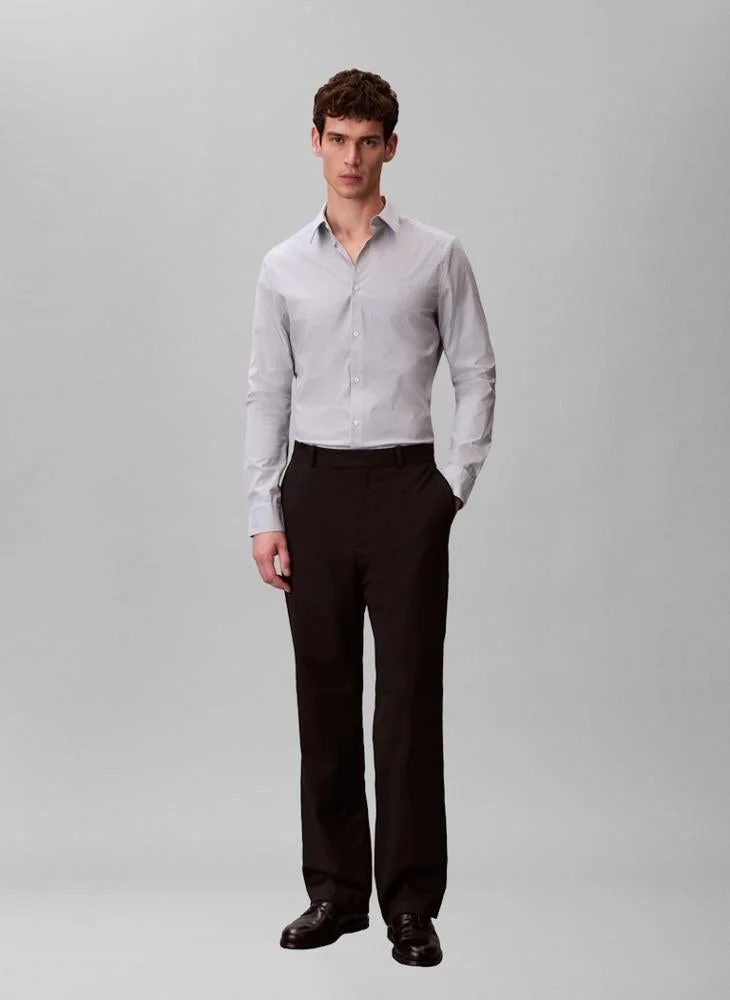 Calvin Klein Pale Meadow Slim Striped Cotton Stretch Shirt for Men | Best Price UAE