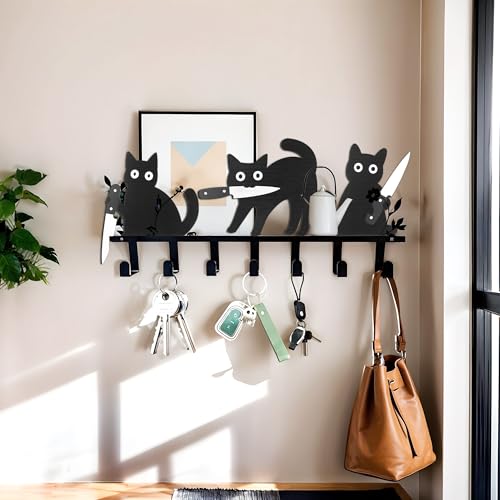 Dripykiaa Funny Black Cat Wall Decor, 3PCS Wooden Black Cat Decorations, Unique for Cats Lovers, Holiday Home Décor, Gifts for Women, Stocking Stuffers - Image 4