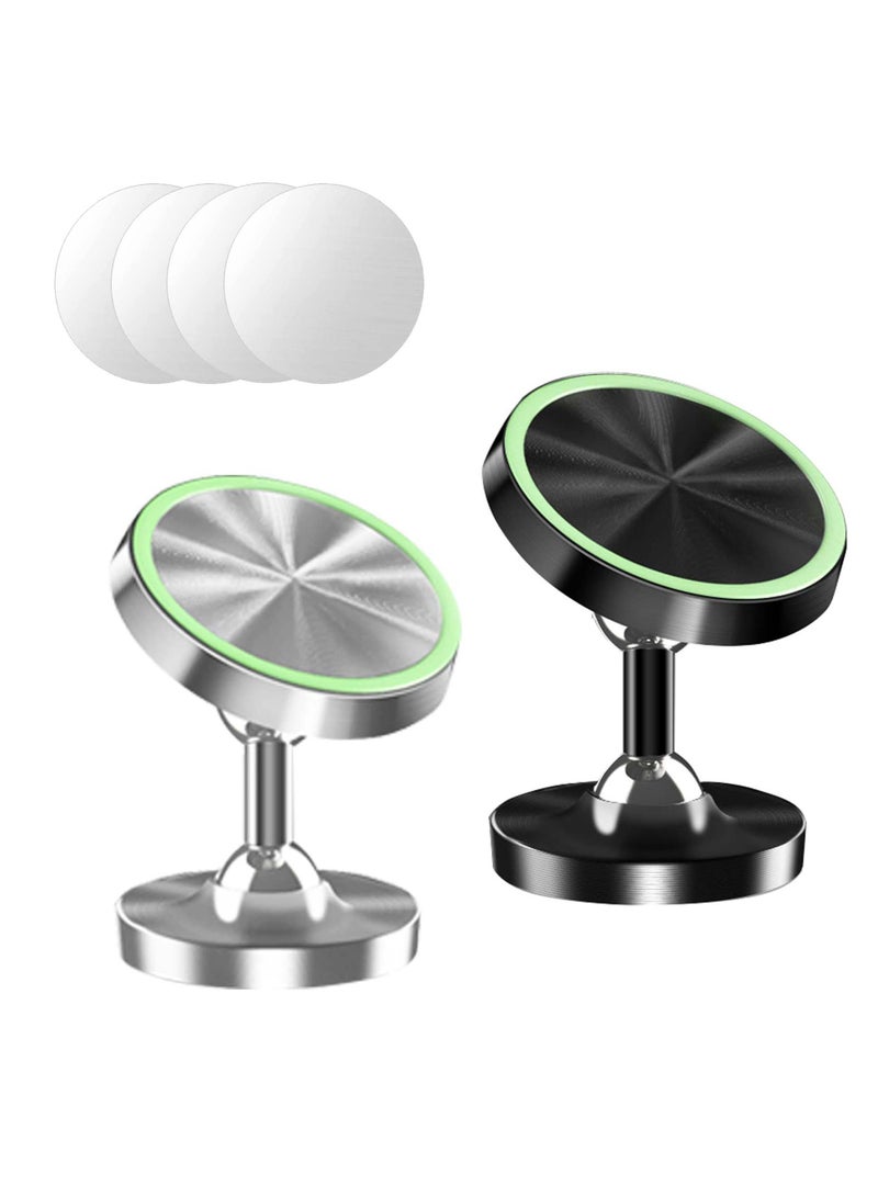 Excefore Magnetic Phone Holder for Car, Universal Phone Mount for car, Dashboard Car Phone Holder, 360° Adjustable Magnetic Car Mount Fits for Samsung, iPhone 14, All Phones (Luminous 2 Pcs) - Image 1