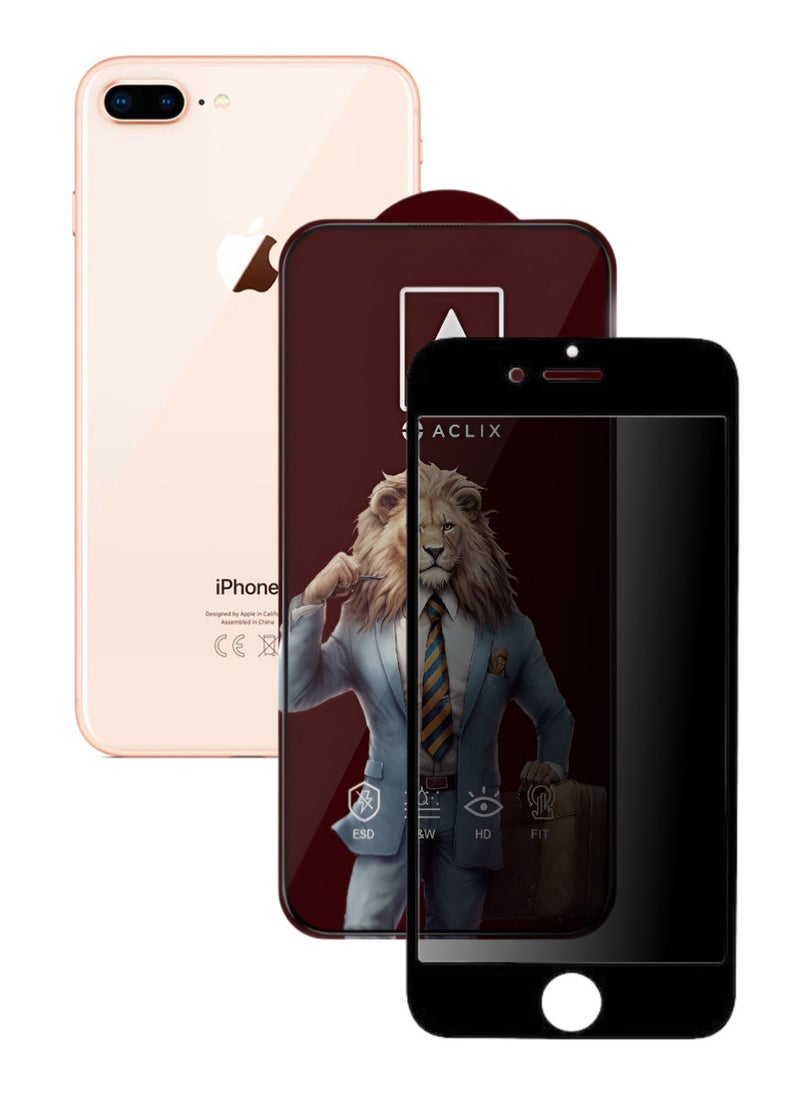 ACLIX Antistatic ESD Dustproof Premium Quality High Definition Anti-Spy Privacy Tempered Glass Screen Protector Designed For  iPhone 8 Plus - Image 1
