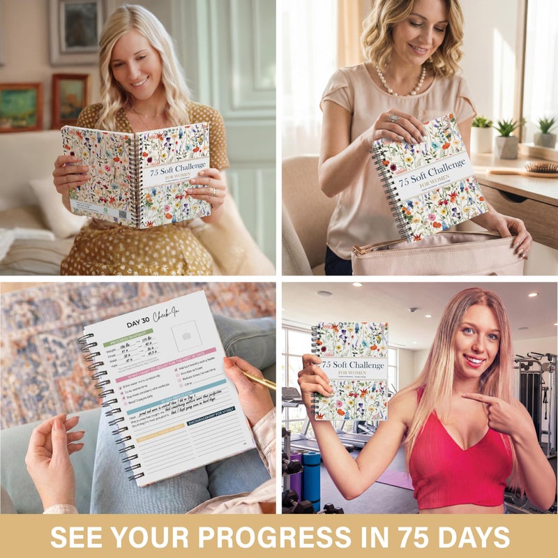 HAMIEW 75 Soft Challenge Journal for Women - A5 Spiral 75-Day Habit Tracker Planner, 108-Page Full-Color Daily Logs, Weekly Reviews, Meal Water Workout Reading Tracker - Image 5
