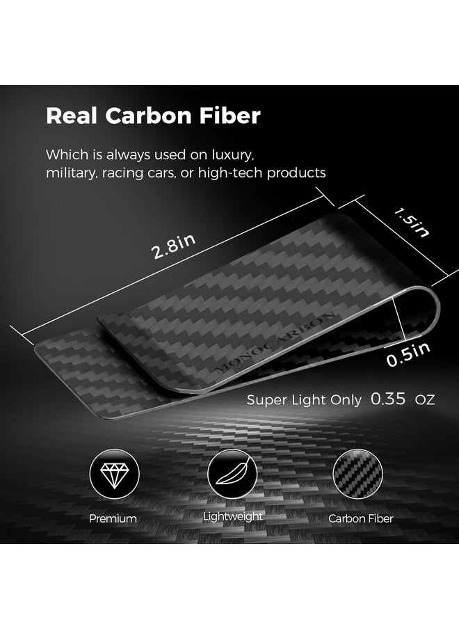 MONOCARBON MONOCARBON Carbon-Fiber-Money-Clip-for-Men, Minimalist-Money-Holder for Cash, High Elastic Carbon-Fiber-Wallet, Slim and Durable (Twill Matte Black)  - Image 4