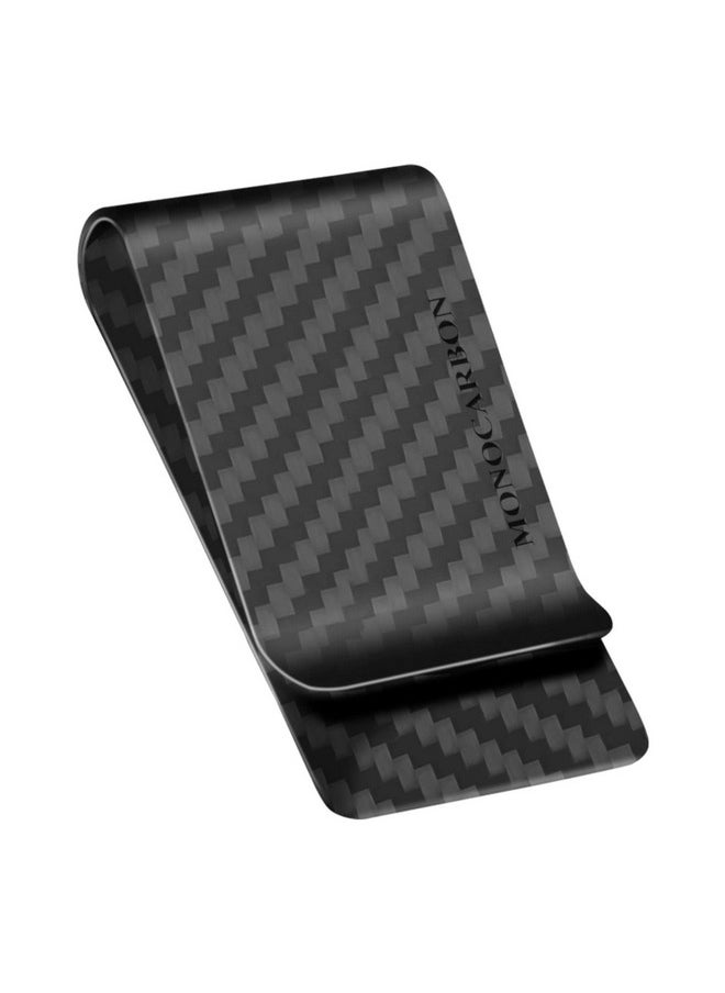 MONOCARBON MONOCARBON Carbon-Fiber-Money-Clip-for-Men, Minimalist-Money-Holder for Cash, High Elastic Carbon-Fiber-Wallet, Slim and Durable (Twill Matte Black)  - Image 1