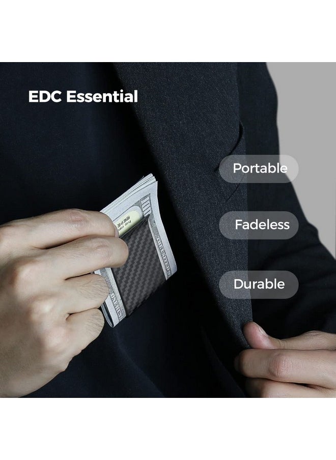 MONOCARBON MONOCARBON Carbon-Fiber-Money-Clip-for-Men, Minimalist-Money-Holder for Cash, High Elastic Carbon-Fiber-Wallet, Slim and Durable (Twill Matte Black)  - Image 3