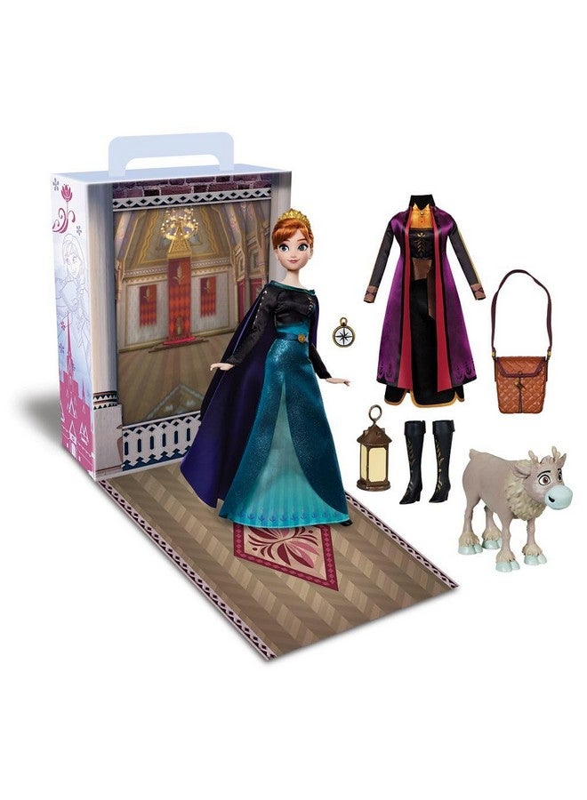 Disney Store Official Princess Story Doll (Anna from Frozen) 11 Inches, Includes Coloring Book and Additional Dress, Princess Doll in Classic Outfit, Princess Toys for Girls - Image 1
