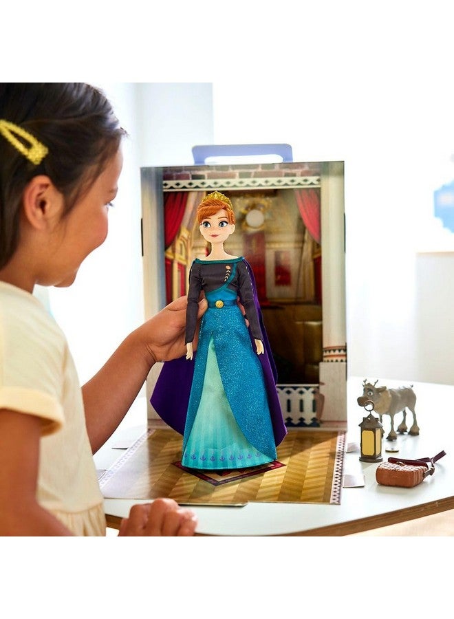 Disney Store Official Princess Story Doll (Anna from Frozen) 11 Inches, Includes Coloring Book and Additional Dress, Princess Doll in Classic Outfit, Princess Toys for Girls - Image 2