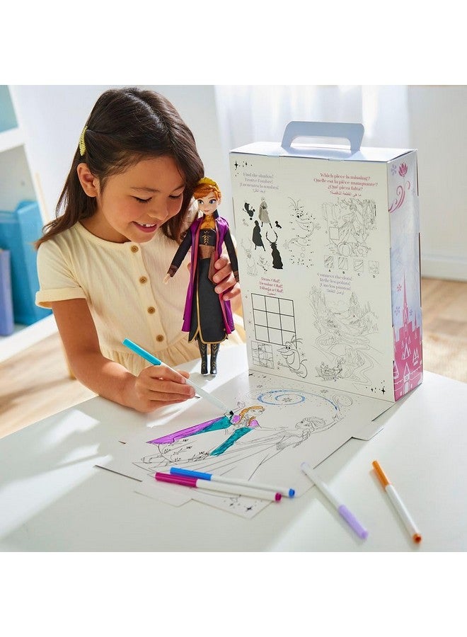 Disney Store Official Princess Story Doll (Anna from Frozen) 11 Inches, Includes Coloring Book and Additional Dress, Princess Doll in Classic Outfit, Princess Toys for Girls - Image 4