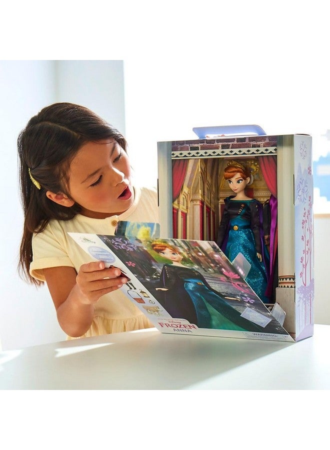 Disney Store Official Princess Story Doll (Anna from Frozen) 11 Inches, Includes Coloring Book and Additional Dress, Princess Doll in Classic Outfit, Princess Toys for Girls - Image 5