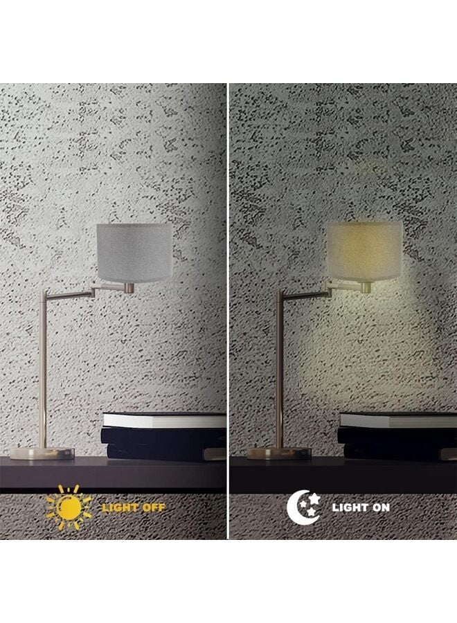 غطاء مصباح من الكتان الطبيعي، غطاء مصباح أسطواني من القماش، غطاء مصباح سقف، أغطية مصابيح للطاولة والأرضية والثريا ومصابيح الحائط (رمادي) 30 * 30 * 20 سم - Image 4