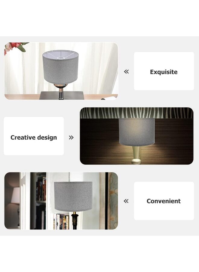 غطاء مصباح من الكتان الطبيعي، غطاء مصباح أسطواني من القماش، غطاء مصباح سقف، أغطية مصابيح للطاولة والأرضية والثريا ومصابيح الحائط (رمادي) 30 * 30 * 20 سم - Image 5