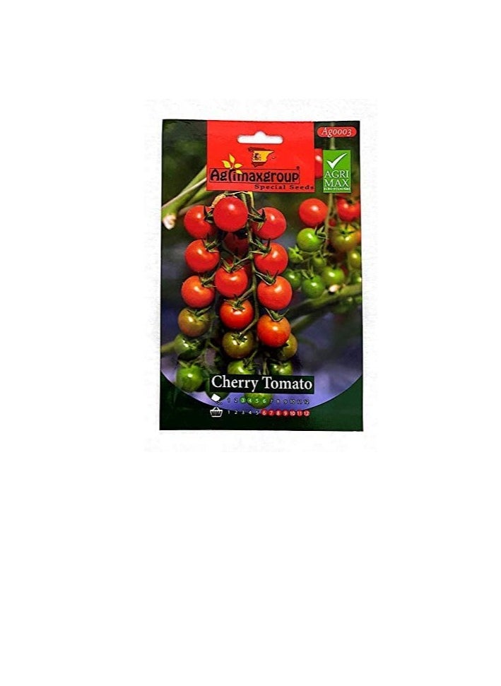 Agrimax Tomato Seeds Red Cherry Made in Spain with free GARDENZ Flower Food (Made in USA)  - Image 1