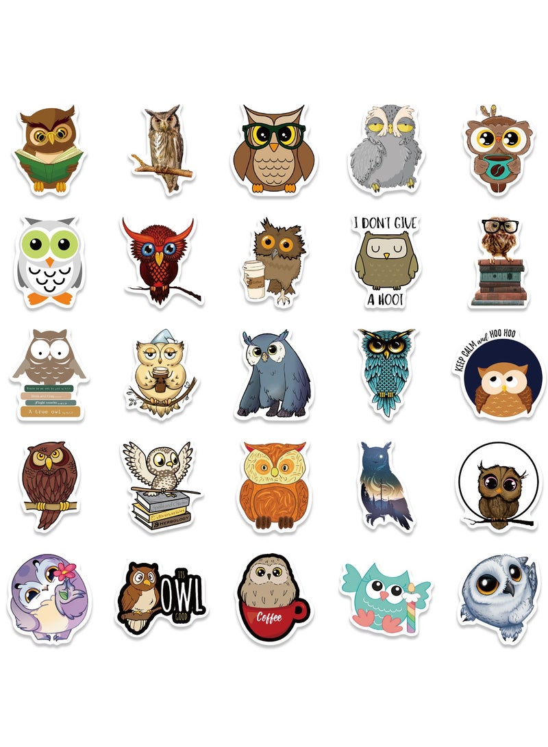 ORAINBOW Animals Owl Stickers 50 Pcs Cartoon PVC Decals Cute Kawaii Vinyl Decoration DIY Funny Creative Decor for Teens Party Supplies for Adults - Image 3