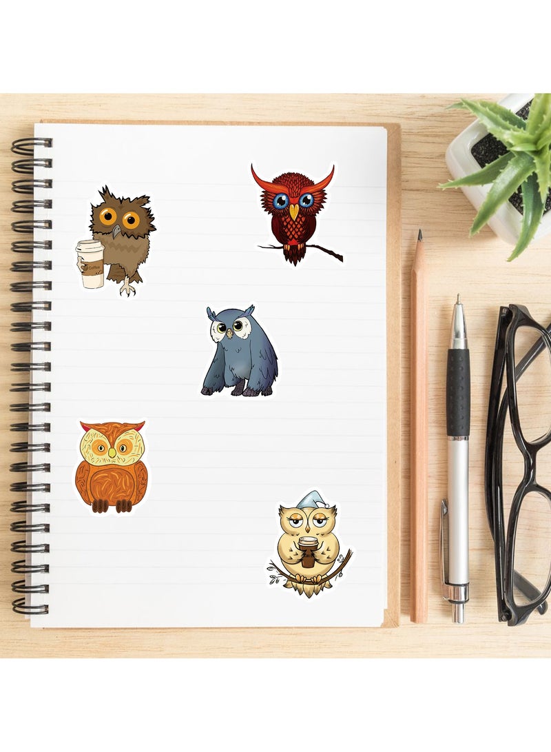 ORAINBOW Animals Owl Stickers 50 Pcs Cartoon PVC Decals Cute Kawaii Vinyl Decoration DIY Funny Creative Decor for Teens Party Supplies for Adults - Image 5