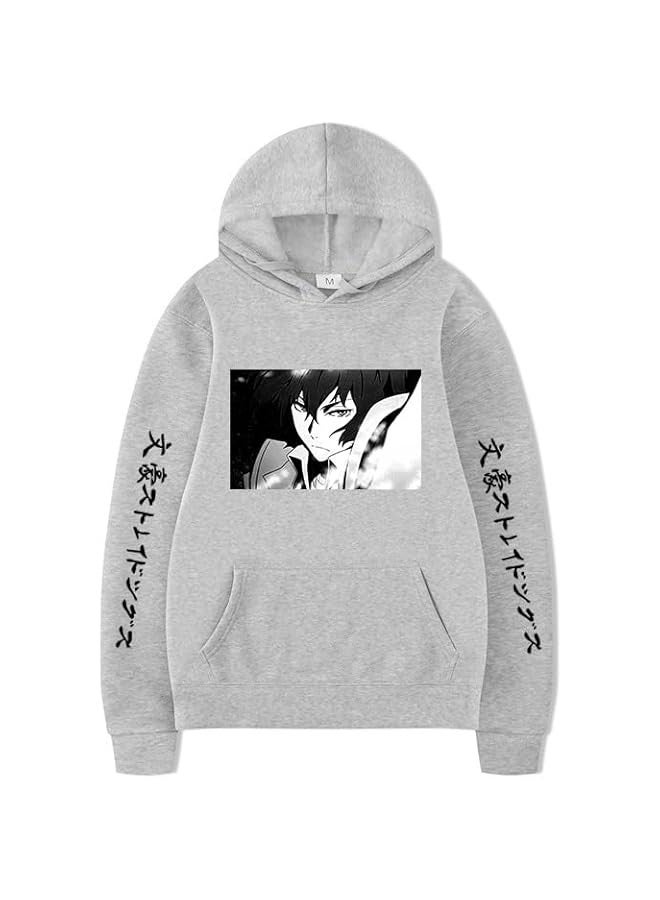 Anime Hoodie Dazai Osamu Nakahara Chuuya Cosplay Casual Long Sleeve Pullover Sweatshirt for Men Women