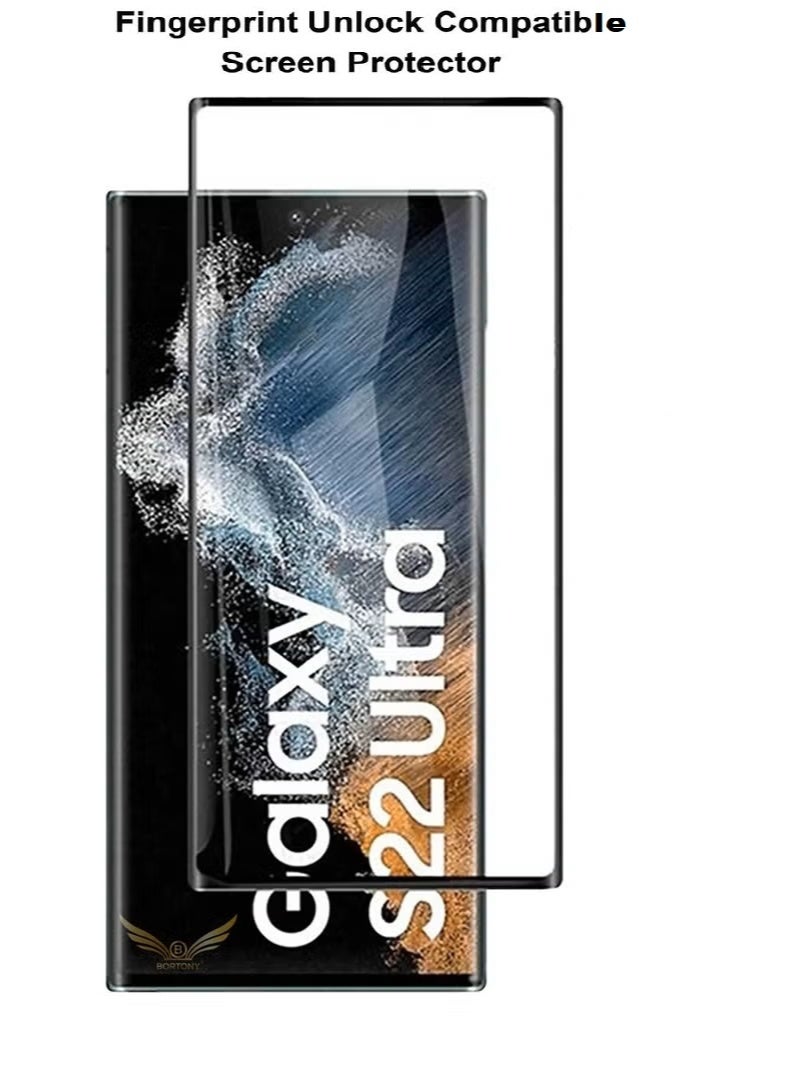 Samsung Galaxy S22 Ultra 6.8' 2022 - Fingerprint Unlock Tempered Glass Screen Protector - Edge to Edge High Transparency,Easy to Install,Anti-scratch and Bubble-free Screen Protector [100% Fingerprint Unlock