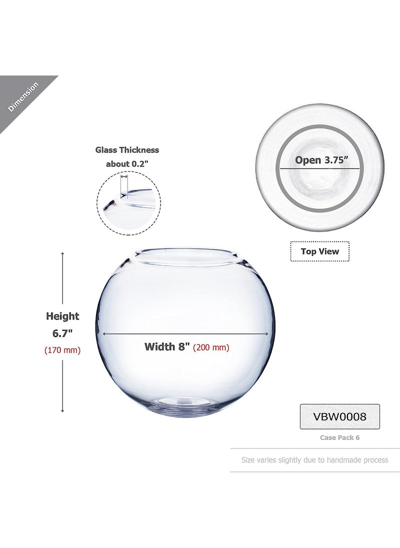 Incrizma Incrizma Terarium Glass Bubble Bowl, Fish Bowl, Rose Bowl - Glass Round Vase for Weddings, Events, Decorating, Arrangements for Office or Home Decor (Dia - 20 CM)  - Image 3