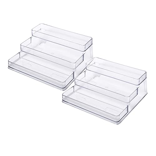 SIMPLEMADE 3-Tier Spice Rack Organizer - Versatile Storage Shelf for Kitchen, Bathroom, Bedroom & Office, Set of 2, Clear - Image 5