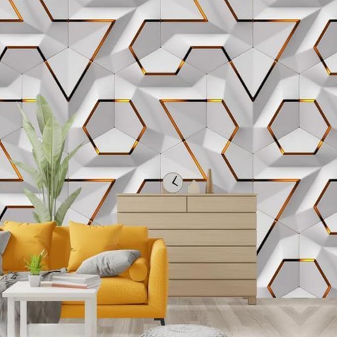Jig-Tik Contact Paper Waterproof PVC Wallpapers Roll Embossed Europe Style Nordic 3D Sculpture Flower Wall Covering Modern Wall Décor(45 * 300) (1, White Black) (1, WHITEE) - Image 3