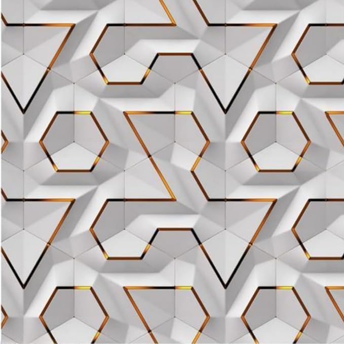 Jig-Tik Contact Paper Waterproof PVC Wallpapers Roll Embossed Europe Style Nordic 3D Sculpture Flower Wall Covering Modern Wall Décor(45 * 300) (1, White Black) (1, WHITEE) - Image 4