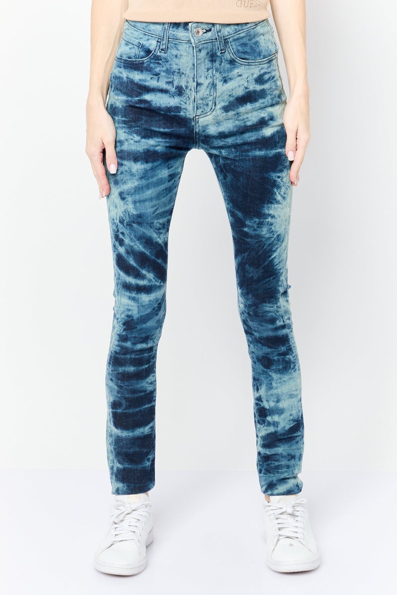 GUESS Women Ultimate Skinny Fit Wash Stretchable Denim, Blue - Image 1