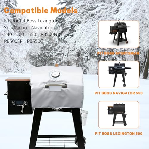 FlameDuty Insulation Blanket for Pit Boss Lexington/Sportsman/Navigator 550/540/500 Wood Pellet Smoker Grill,PB500NX PB500SP PB550G Insulation Blanket Grill Accessory for Winter Smoking,Silver - Image 3
