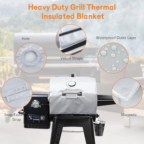 FlameDuty Insulation Blanket for Pit Boss Lexington/Sportsman/Navigator 550/540/500 Wood Pellet Smoker Grill,PB500NX PB500SP PB550G Insulation Blanket Grill Accessory for Winter Smoking,Silver - Image 5