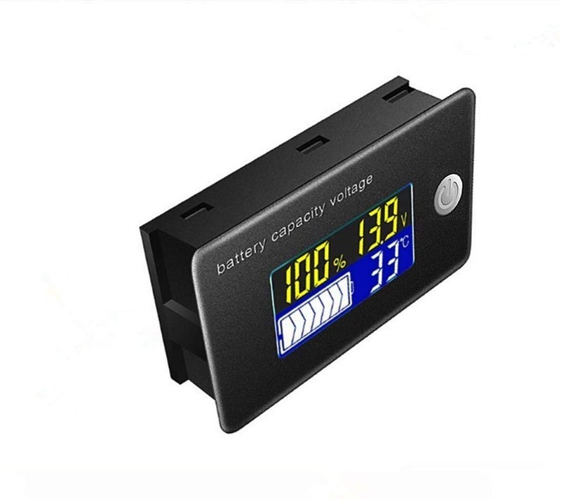 Fasizi قطعتان مؤشر سعة بطارية 12V شاشة LCD فولتميتر مقياس حرارة اختبار لبطاريات الليثيوم أيون والليثيوم فوسفات الحديد والحمض الرصاصي - Image 2