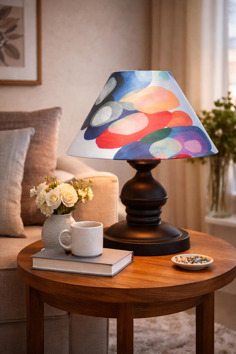 tu casa Metal Table Lamp | Fabric Shade Bedside & Night Lamp for Bedroom Living Room Study | Decorative Home Décor Lighting for Table Top & Gift Item - Image 1