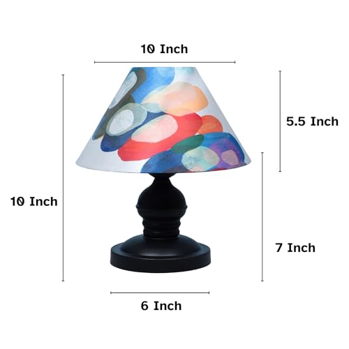 tu casa Metal Table Lamp | Fabric Shade Bedside & Night Lamp for Bedroom Living Room Study | Decorative Home Décor Lighting for Table Top & Gift Item - Image 5