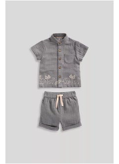 mothercare Embroidered Shirt and Shorts Set  - Image 2