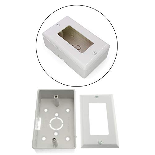 Maxmoral 1-Pack Surface Mounted Switch Socket Backbox with Single Gang Mount Panel - Image 1