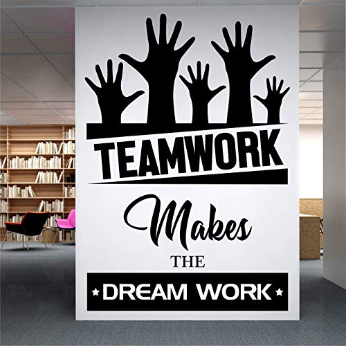 StickMe 'Team Work Makes Dream Work -Typography - Office - Inspirational - Motivational - Quotes - Wall Sticker ' -SM612 (Multi Colour, Vinyl - 50cm X 75 cm) - Image 1