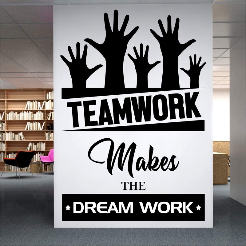 StickMe 'Team Work Makes Dream Work -Typography - Office - Inspirational - Motivational - Quotes - Wall Sticker ' -SM612 (Multi Colour, Vinyl - 50cm X 75 cm) - Image 5