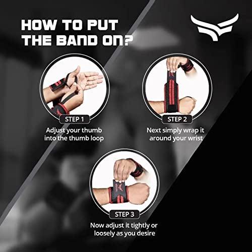 XTRIM Wrist Support for Men & Women, Wrist Band for Men, Gym Wrist Wrap, Gym Fitness Band, Gym Equipment for Home, Gym Support Accessories for Men for Hand Grip & Wrist Support Crepe Bandage (Red Line) - Image 4