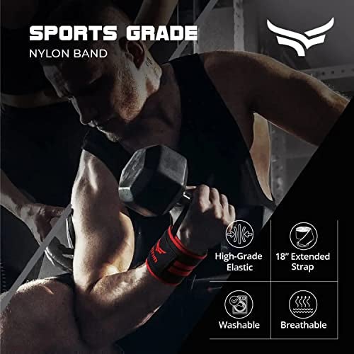 XTRIM Wrist Support for Men & Women, Wrist Band for Men, Gym Wrist Wrap, Gym Fitness Band, Gym Equipment for Home, Gym Support Accessories for Men for Hand Grip & Wrist Support Crepe Bandage (Red Line) - Image 5