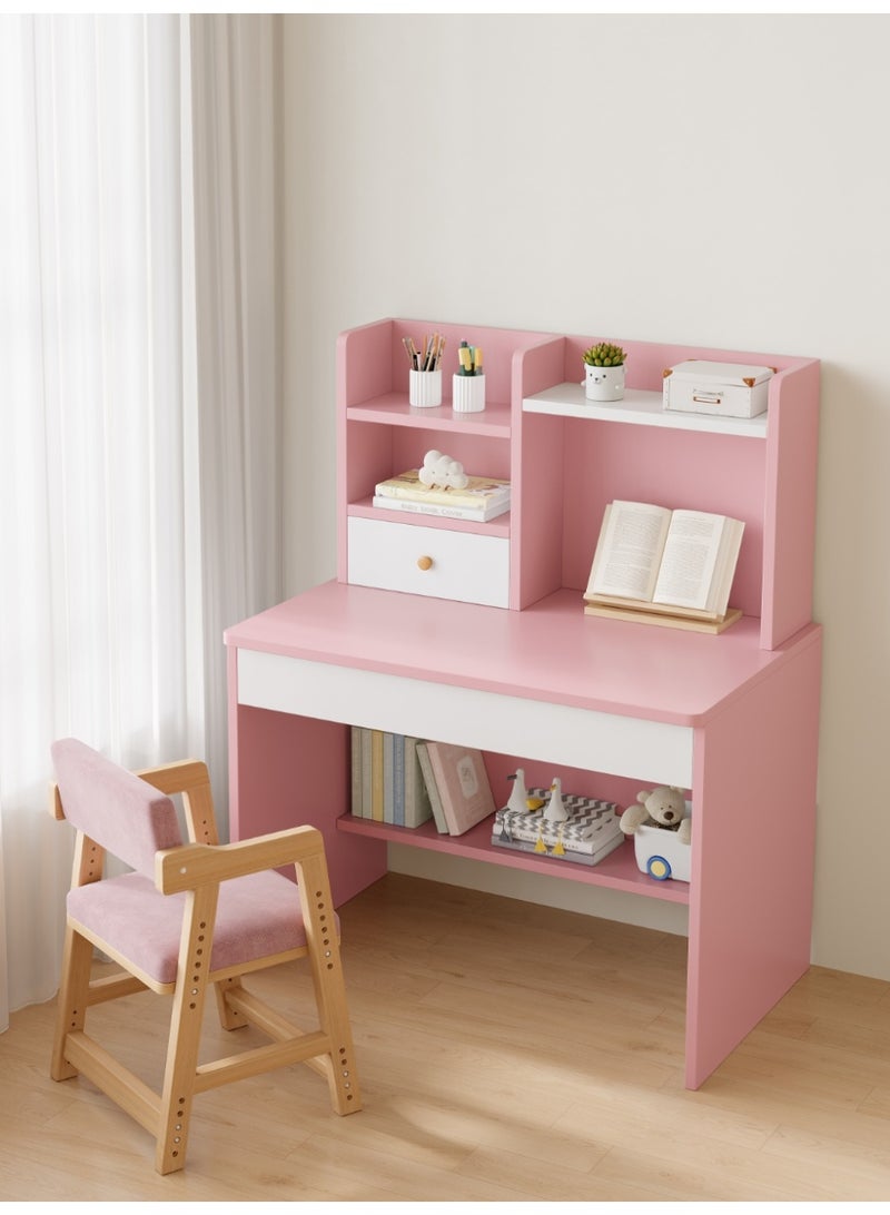 Kids Desks, Kid Study Table, Adjustable Lifting Height Children Desk, Multifunctional Children's Reading Activity Desk, with Multi-Tier Large-Capacity Bookshelf, for Student Write Study, 80x55x113.3cm - Image 1