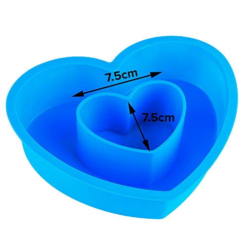 Fine Décor FINEDECOR Silicone Bakeware Heart in Heart Cake Pan/Cake/Jelly/Pudding/Mousse Making Mould (Microwave-Oven-Freezer-Dishwasher Safe Re-Useable), FD 3184 - Image 3