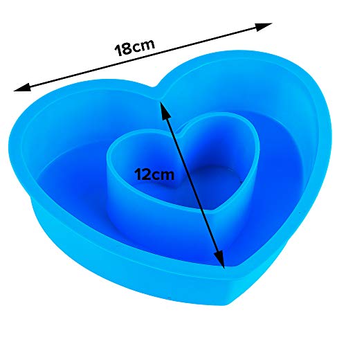 Fine Décor FINEDECOR Silicone Bakeware Heart in Heart Cake Pan/Cake/Jelly/Pudding/Mousse Making Mould (Microwave-Oven-Freezer-Dishwasher Safe Re-Useable), FD 3184 - Image 2
